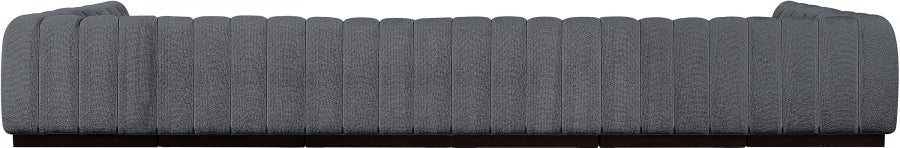 Quinn Chenille Fabric Sectional Grey from Meridian - Luna Furniture