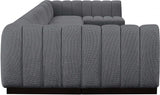 Quinn Chenille Fabric Sectional Grey from Meridian - Luna Furniture