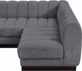 Quinn Chenille Fabric Sectional Grey from Meridian - Luna Furniture