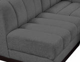 Quinn Chenille Fabric Sectional Grey from Meridian - Luna Furniture