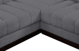 Quinn Chenille Fabric Sectional Grey from Meridian - Luna Furniture