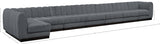 Quinn Chenille Fabric Sectional Grey from Meridian - Luna Furniture