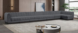 Quinn Chenille Fabric Sectional Grey from Meridian - Luna Furniture