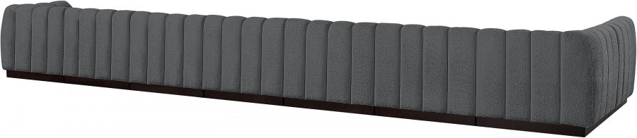 Quinn Chenille Fabric Sectional Grey from Meridian - Luna Furniture