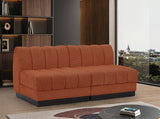 Quinn Chenille Fabric Sofa Cognac from Meridian - Luna Furniture