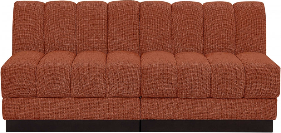 Quinn Chenille Fabric Sofa Cognac from Meridian - Luna Furniture