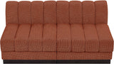 Quinn Chenille Fabric Sofa Cognac from Meridian - Luna Furniture