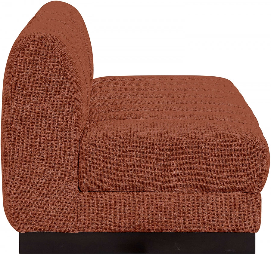 Quinn Chenille Fabric Sofa Cognac from Meridian - Luna Furniture