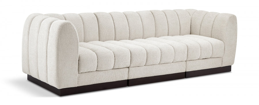 Quinn Chenille Fabric Sofa Cream from Meridian - Luna Furniture