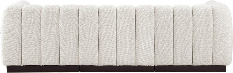 Quinn Chenille Fabric Sofa Cream from Meridian - Luna Furniture