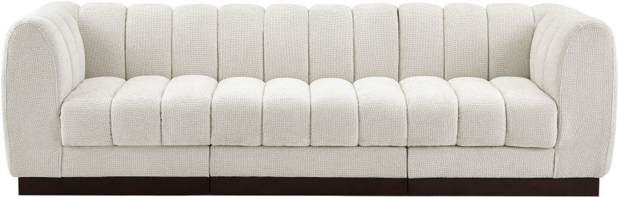 Quinn Chenille Fabric Sofa Cream from Meridian - Luna Furniture