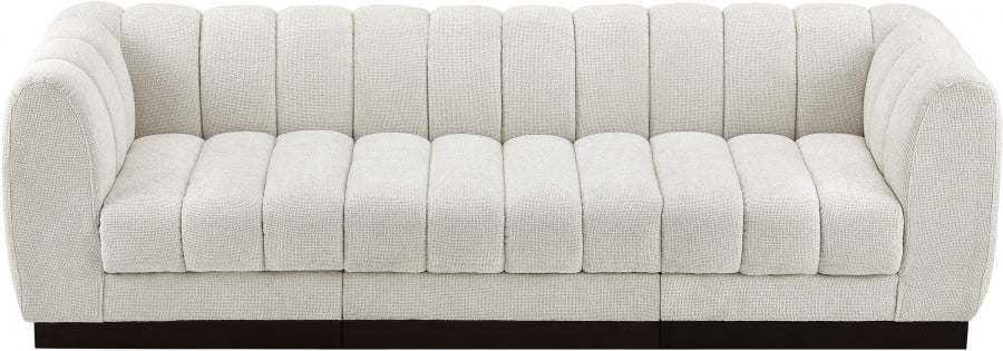 Quinn Chenille Fabric Sofa Cream from Meridian - Luna Furniture