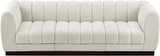 Quinn Chenille Fabric Sofa Cream from Meridian - Luna Furniture