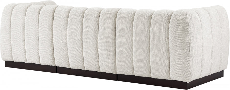 Quinn Chenille Fabric Sofa Cream from Meridian - Luna Furniture