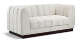 Quinn Chenille Fabric Sofa Cream from Meridian - Luna Furniture