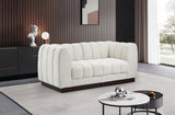 Quinn Chenille Fabric Sofa Cream from Meridian - Luna Furniture