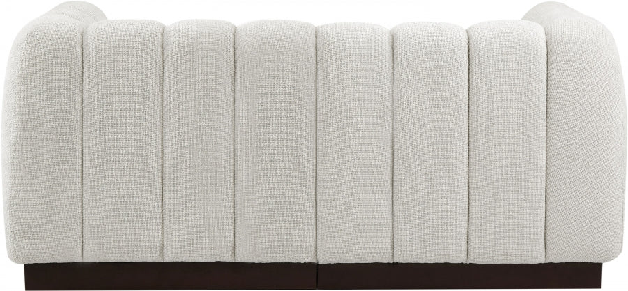 Quinn Chenille Fabric Sofa Cream from Meridian - Luna Furniture