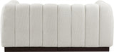 Quinn Chenille Fabric Sofa Cream from Meridian - Luna Furniture