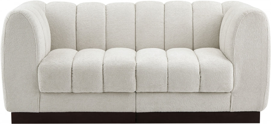 Quinn Chenille Fabric Sofa Cream from Meridian - Luna Furniture