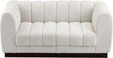 Quinn Chenille Fabric Sofa Cream from Meridian - Luna Furniture