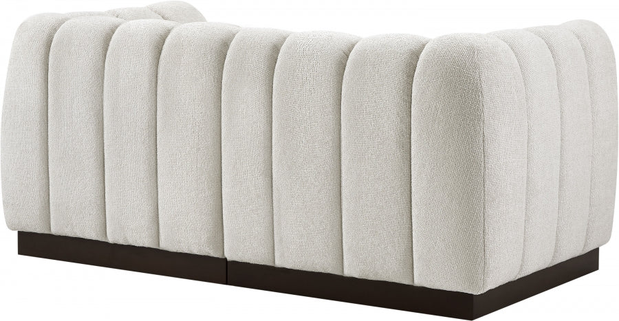 Quinn Chenille Fabric Sofa Cream from Meridian - Luna Furniture