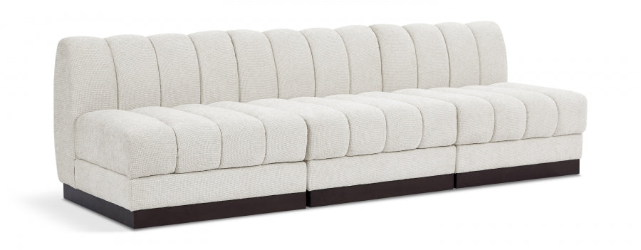 Quinn Chenille Fabric Sofa Cream from Meridian - Luna Furniture