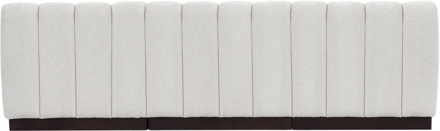 Quinn Chenille Fabric Sofa Cream from Meridian - Luna Furniture