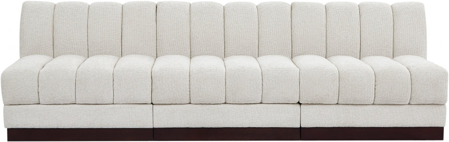 Quinn Chenille Fabric Sofa Cream from Meridian - Luna Furniture