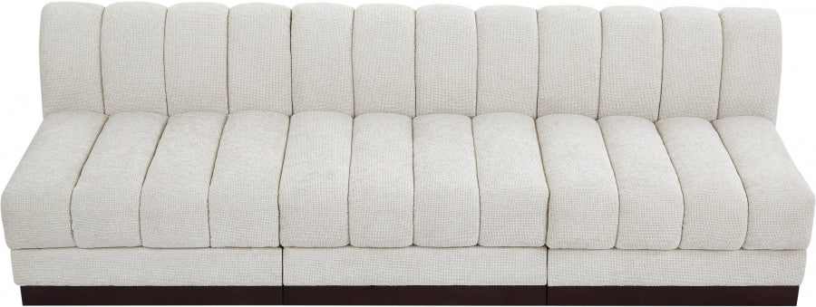 Quinn Chenille Fabric Sofa Cream from Meridian - Luna Furniture