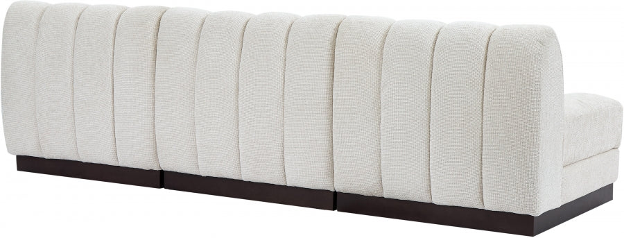 Quinn Chenille Fabric Sofa Cream from Meridian - Luna Furniture