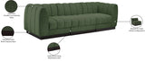 Quinn Chenille Fabric Sofa Green from Meridian - Luna Furniture