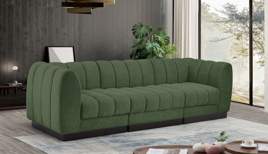 Quinn Chenille Fabric Sofa Green from Meridian - Luna Furniture