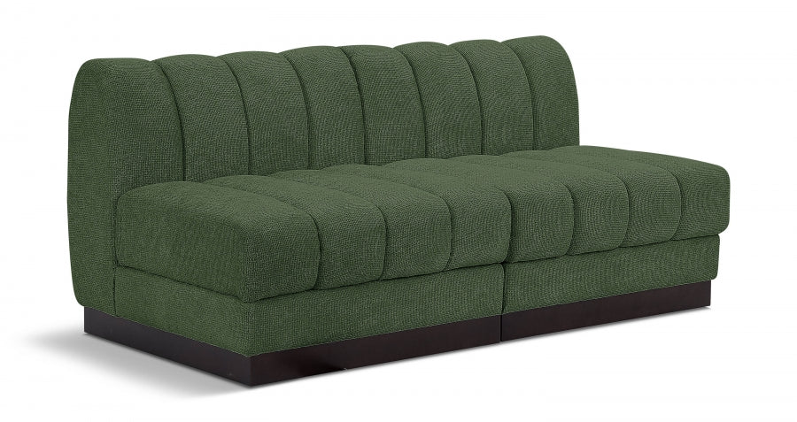 Quinn Chenille Fabric Sofa Green from Meridian - Luna Furniture