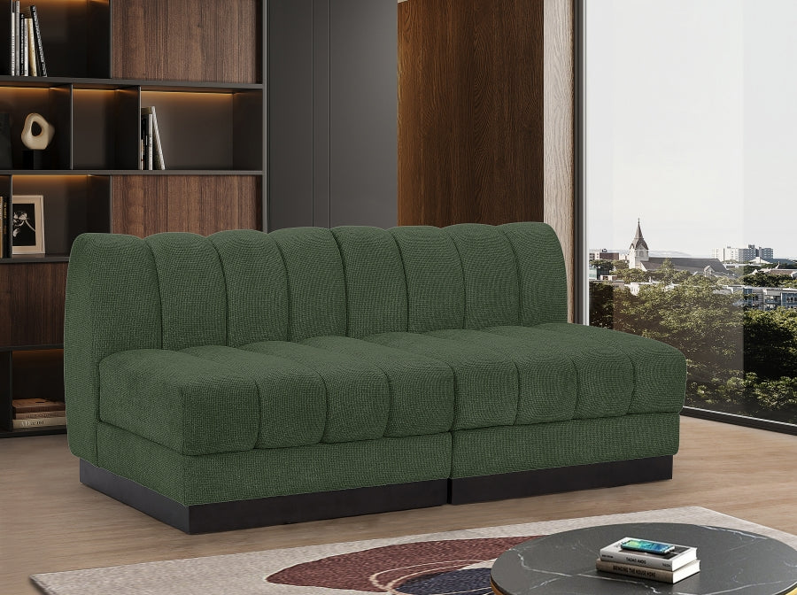 Quinn Chenille Fabric Sofa Green from Meridian - Luna Furniture