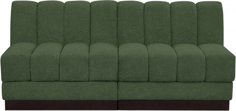 Quinn Chenille Fabric Sofa Green from Meridian - Luna Furniture