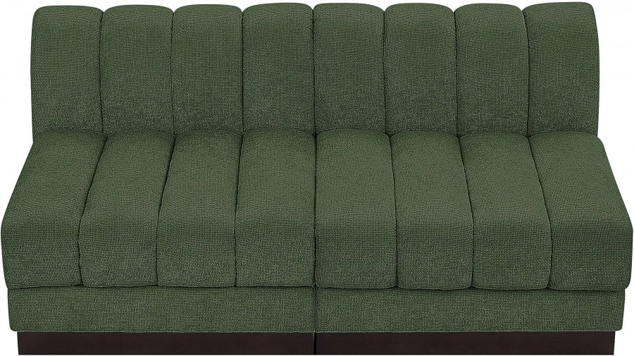 Quinn Chenille Fabric Sofa Green from Meridian - Luna Furniture