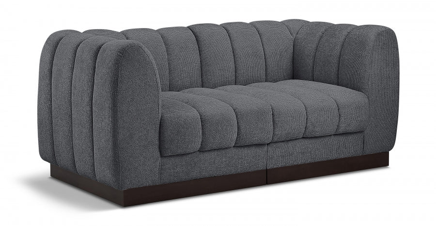 Quinn Chenille Fabric Sofa Grey from Meridian - Luna Furniture