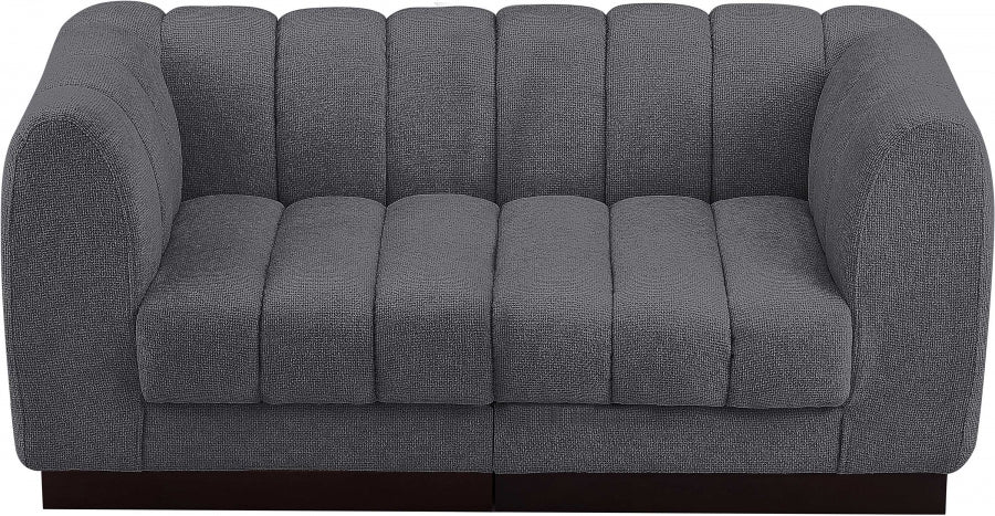 Quinn Chenille Fabric Sofa Grey from Meridian - Luna Furniture