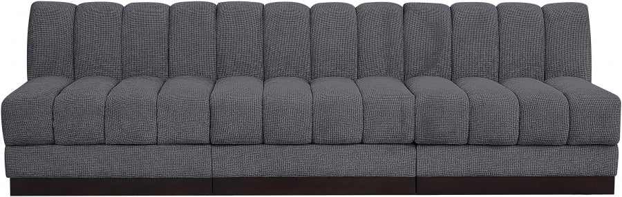 Quinn Chenille Fabric Sofa Grey from Meridian - Luna Furniture