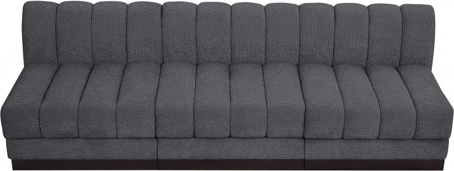 Quinn Chenille Fabric Sofa Grey from Meridian - Luna Furniture