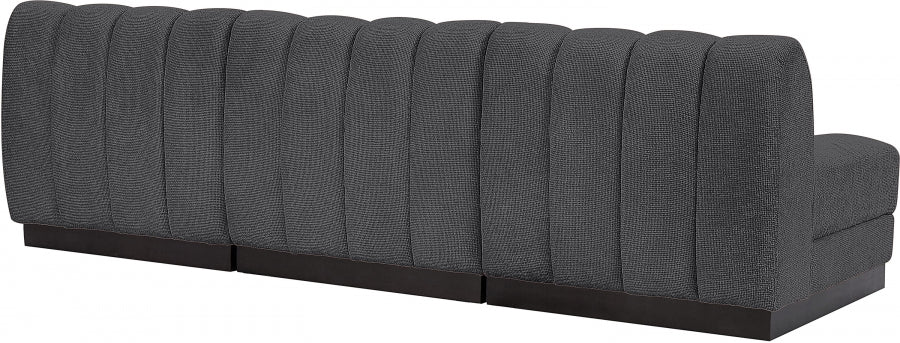 Quinn Chenille Fabric Sofa Grey from Meridian - Luna Furniture