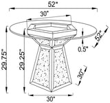 Quinn Mirror Hexagon Pedestal Glass Top Dining Table from Coaster - Luna Furniture