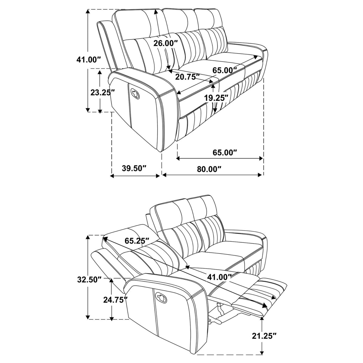 Raelynn Upholstered Motion Reclining Sofa Grey from Coaster - Luna Furniture