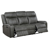 Raelynn Upholstered Motion Reclining Sofa Grey from Coaster - Luna Furniture