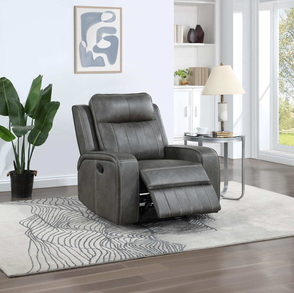 Raelynn Upholstered Recliner Chair Grey - 603193 - Luna Furniture