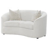 Rainn Upholstered Tight Back Loveseat Latte from Coaster - Luna Furniture