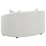 Rainn Upholstered Tight Back Loveseat Latte from Coaster - Luna Furniture