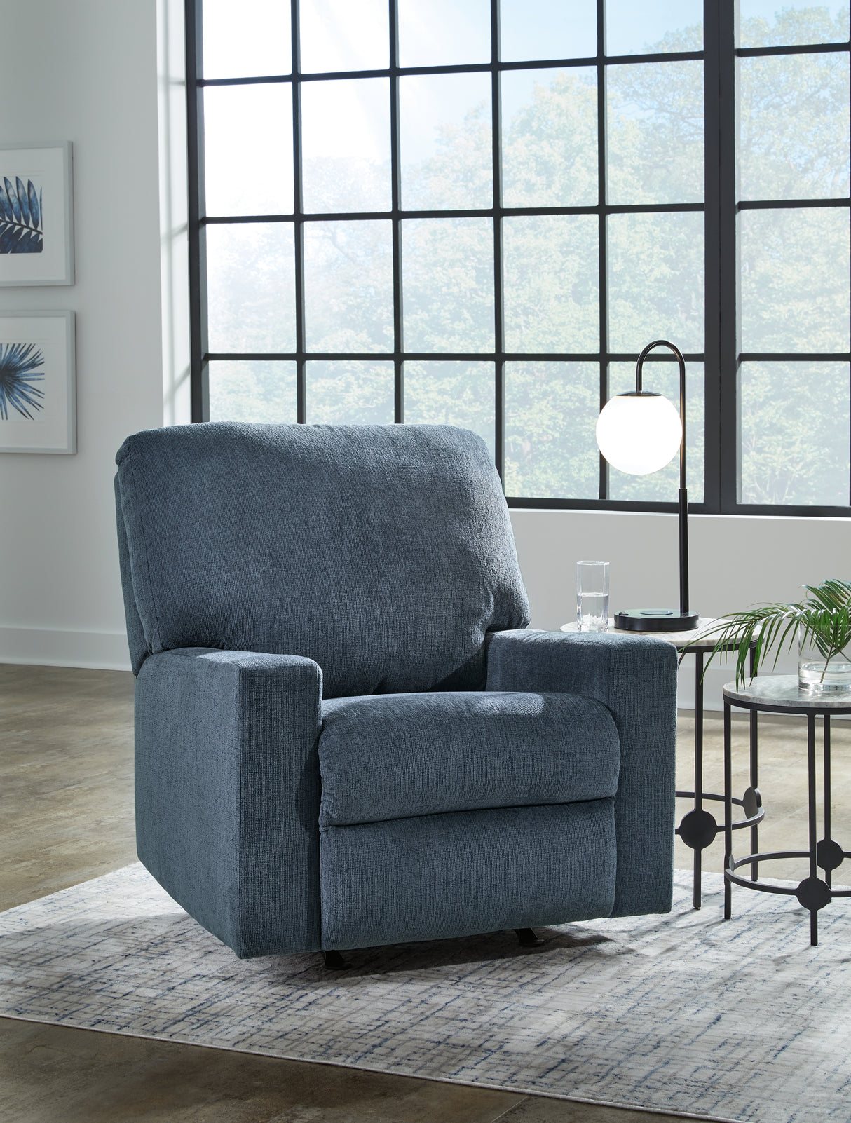 Rannis Navy Recliner from Ashley - Luna Furniture