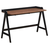 Raul Walnut/Black Writing Desk with USB ports from Coaster - Luna Furniture