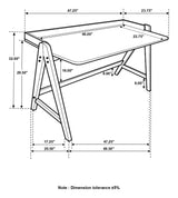 Raul Walnut/Black Writing Desk with USB ports from Coaster - Luna Furniture